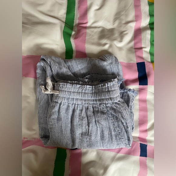 BNWOT Aerie Real Good Gauze Stripe Cotton Blend Elastic Waist Pull on Pant - Picture 8 of 9